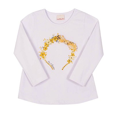 Blusa Infantil Manga Longa Estampa de Tiara da Nini & Bambini