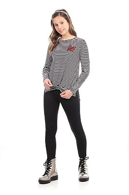 Blusa Infantil Juvenil Manga Longa Estampa Listrada