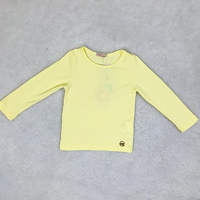 Blusa Infantil Amarela Básica Manga Longa da Mon Sucré