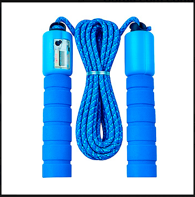 Corda De Pular Art Sport Com Contador Ergonomica 2.5m Azul