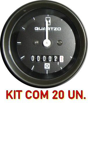 Horímetro 12/24V - Preto - ø52mm - KIT COM 20 UNIDADES |UNIVERSAL|