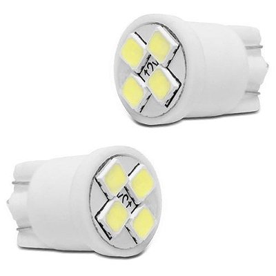 Led T10 4 Leds Branco 12v Autopoli