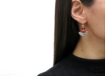 BRINCO ETNICO LUAR ACAI E MADEIRA AÇAÍ