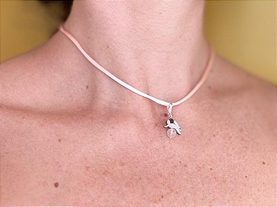 PINGENTE COELHINHO QUARTZO ROSA QUARTZO ROSA