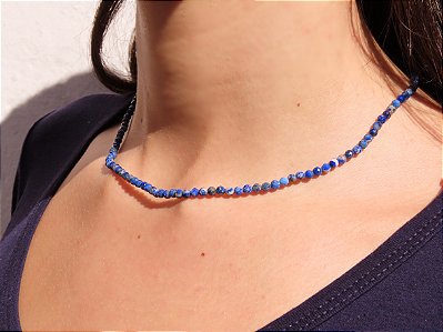 COLAR DELICADO LÁPIS LAZULI II LÁPIS LAZÚLI