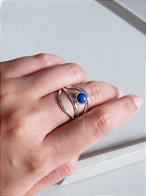 ANEL ONDAS LÁPIS LAZULI