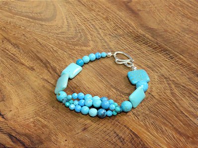 PULSEIRA EXÓTICA HOWLITA TURQUESA II