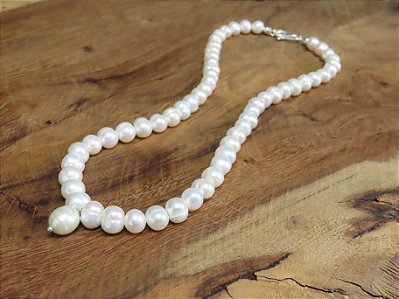 COLAR DELICADO PINGENTE PÉROLA PÉROLA BIWA