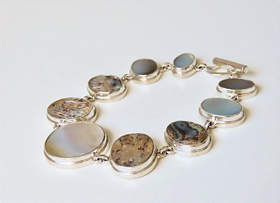 PULSEIRA 9 CAIXAS ABALONE E MADREPÉROLA MADREPÉROLA