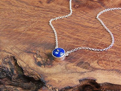 COLAR CORRENTE COM LÁPIS LAZÚLI