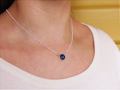 COLAR CORRENTE COM LÁPIS LAZÚLI