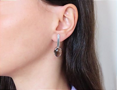 BRINCO PINO CAIXA QUARTZO FUMÊ