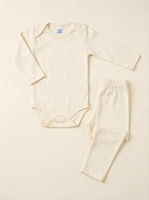 Conjunto Bebê Ribana Liso Manga Longa