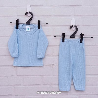 Conjunto Manga Longa Camiseta Bebê Poliviscose
