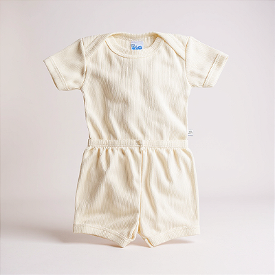 Conjunto Manga Curta Poliviscose Pérola