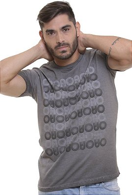Camiseta  Básica Oitavo Ato Marmorizada Wash Grey