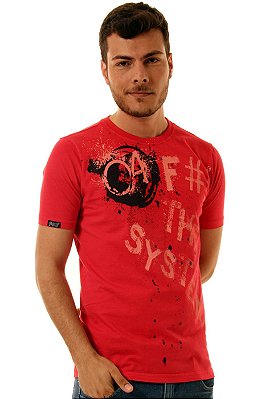 Camiseta Oitavo Ato Fck The System Vermelha
