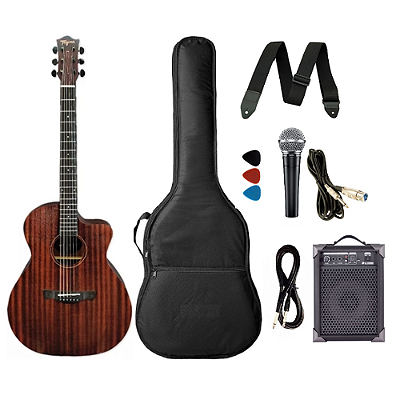 Kit Violão Tagima Dallas Mahogany EQ + Acessórios e Amplificador