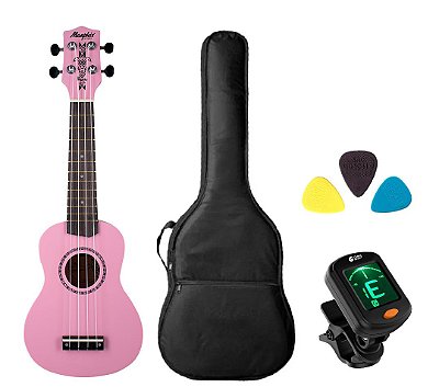 Kit Ukulele Memphis Honu Acústico Pink