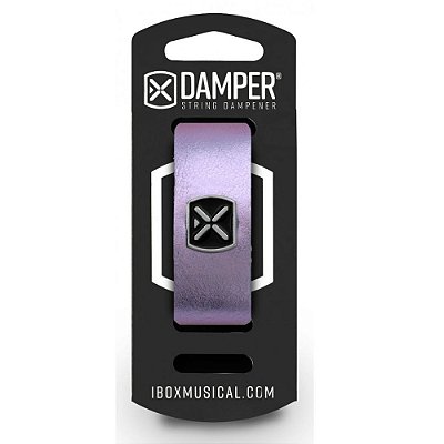 DAMPER IBOX EM COURO LEGÍTIMO E TAG EM METAL - ROXO METALICO