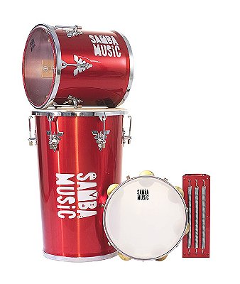 Kit Samba Vermelho - SAMBA MUSIC 4 Instrumentos