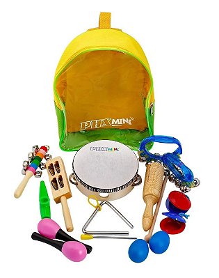 Kit Bandinha Infantil PHX  - 10 instrumentos musicais + mochila