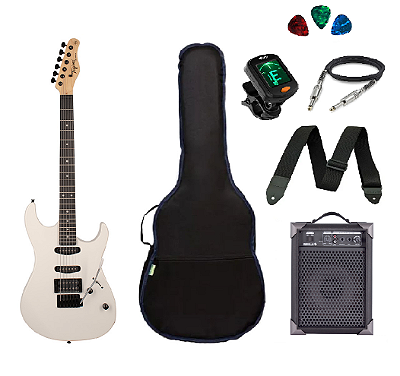 Kit Guitarra Tagima serie TW TG510 Branco Caixa Amplificada