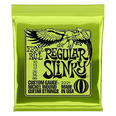 Encordoamento Ernie Ball Para Guitarra 0.10 Regular Slinky