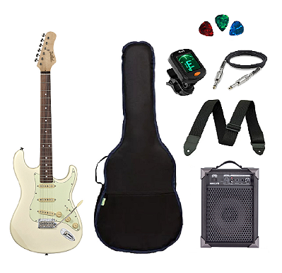 Kit Guitarra Tagima T635 Branca OHW + Amplificador