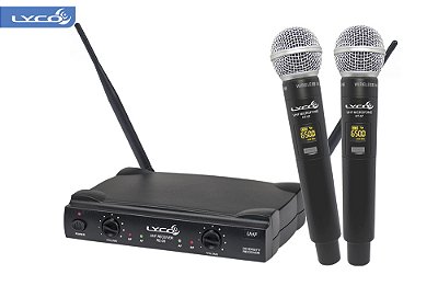 Microfone Lyco Duplo Sem Fio UHF UH08MM