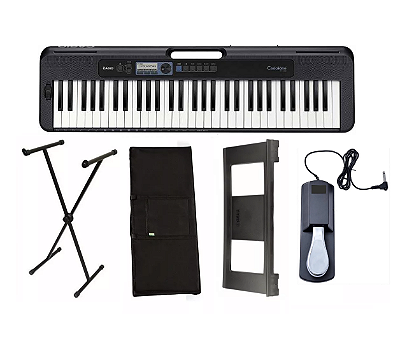 Kit Teclado Musical Casiotone Cts300 Preto + Acessórios