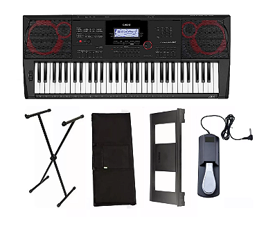 Kit Teclado Musical Casio Ctx3000 61 Teclas Preto