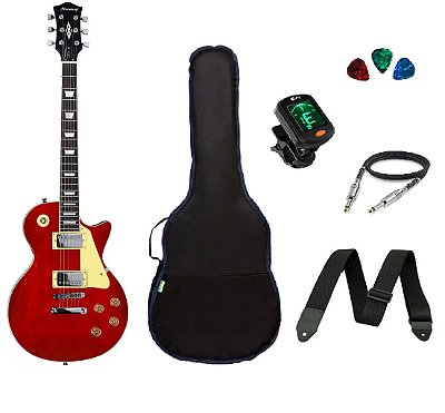 Kit Guitarra Strinberg Les Paul LPS230 + Afinador Digital + Acessórios Vermelha