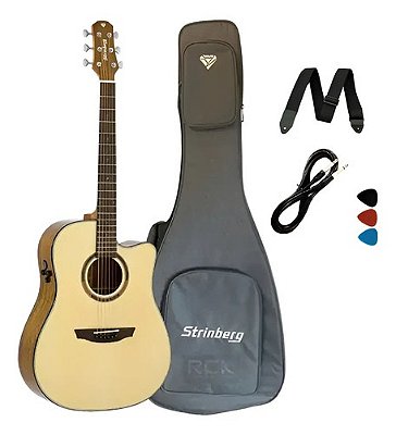 Kit Violão Strinberg Diamond Da2sc Natural Aço