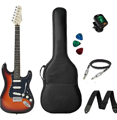Kit Guitarra Strinberg Rockwave Rw50 Sunburst