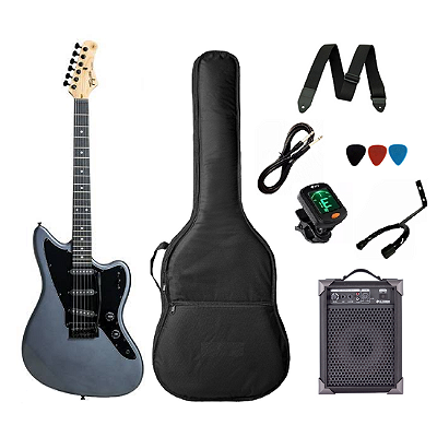 Kit Guitarra Tagima Jazz Master Tw60 Preta Fosca + Caixa