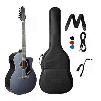 Kit Violão Elétrico Tagima Edição Rock In Rio Preto Fosco