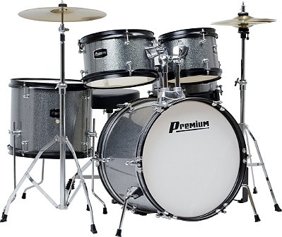 Bateria Acústica Infantil / Juvenil Premium Dx45 Prata