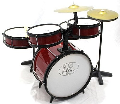 Bateria Infantil Profissional ROCK BABY (AM) - Vermelha Com Chimbal