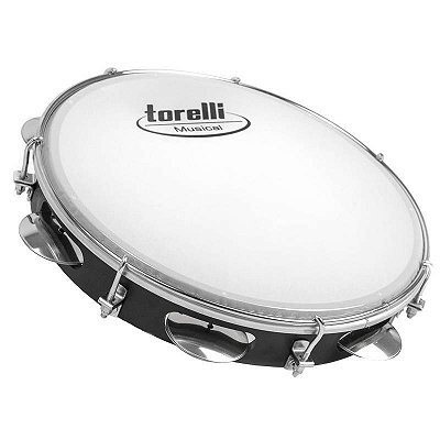 PANDEIRO TORELLI 10" INJETADO PELE LEITOSA PRETO