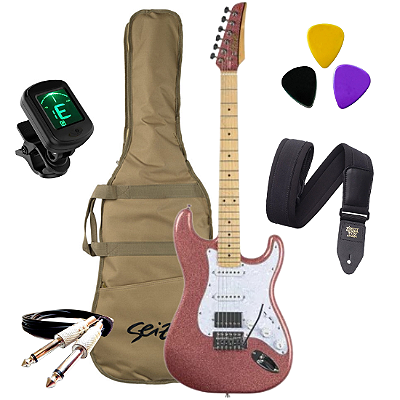 Kit Guitarra Seizi Katana Musashi Fun Rose Gold HSS