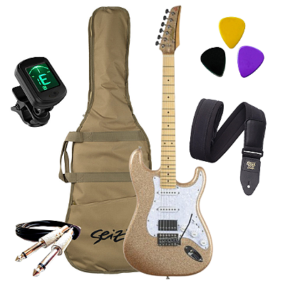 Kit Guitarra Seizi Katana Musashi Fun Desert Gold HSS
