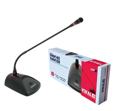 Microfone Vokal Gooseneck c/ Haste de 60cm e Base VMM60