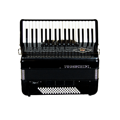 Acordeon Todeschini 37 Teclas 80 Baixos Preto YW870 c/ Bag