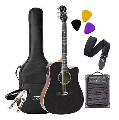 KIT Violão Eletroacústico Strinberg CD40C + Caixa Amplificada