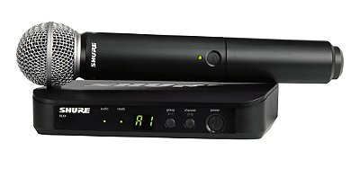 Microfone Shure sem fio BLX24/SM58 bastão SM58