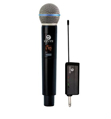 Microfone S/ Fio Custom Sound Cw70 Uhf Mao Recarregavel