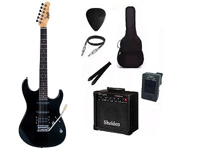 Kit Guitarra Memphis By Tagima MG260 Black Com Amplificador