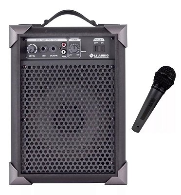 Caixa De Som Amplificada Microfone/guitarra Lx40 Com Mic