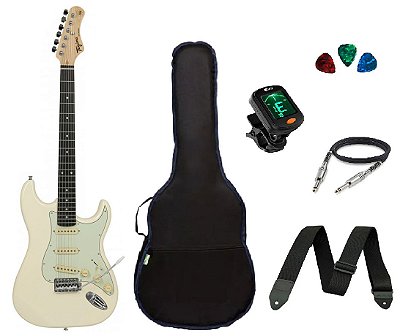 Kit Guitarra Tagima TG500 Strato Branca